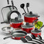 Tramontina PrimaWare 18-Piece Nonstick Cookware Set, Red