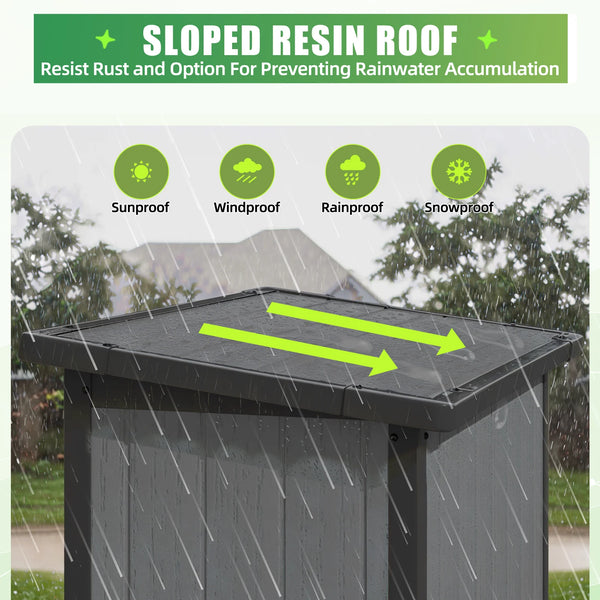 AECOJOY Tall Resin Outdoor Storage Cabinet Waterproof with Adjustable Shelves, Vertical Plastic Storage Shed
