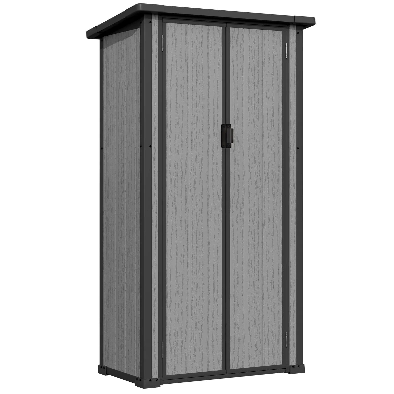 AECOJOY Tall Resin Outdoor Storage Cabinet Waterproof with Adjustable Shelves, Vertical Plastic Storage Shed Main image