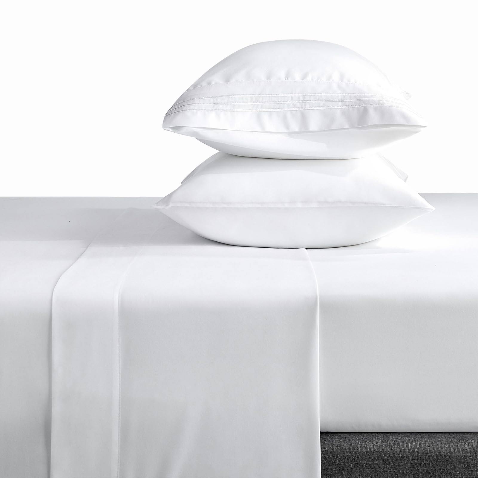 CozyLux Queen Bed Sheets Set 1800 Series 4-Piece Embroidered Double Brushed Microfiber Sheets 16" Deep Pocket Hotel Soft Luxury Bedding Sheet Set, Wri Main image