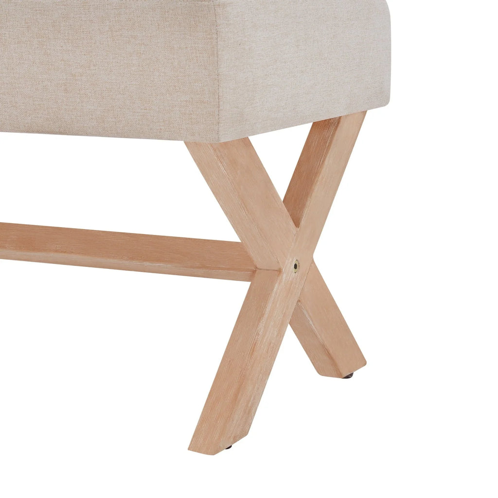 HUIMO Bedroom Bench, 35" Upholstered Entryway Bench & Dining Bench, Tufted Fabric End of Bed Bench for Bedroom Living Room Hallway, Beige