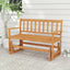 2-Person Patio Glider Bench, Solid Acacia Wood Porch Glider Chair with Slatted Backrest & Seat, Outdoor Glider Loveseat for Balcony Poolside Garden