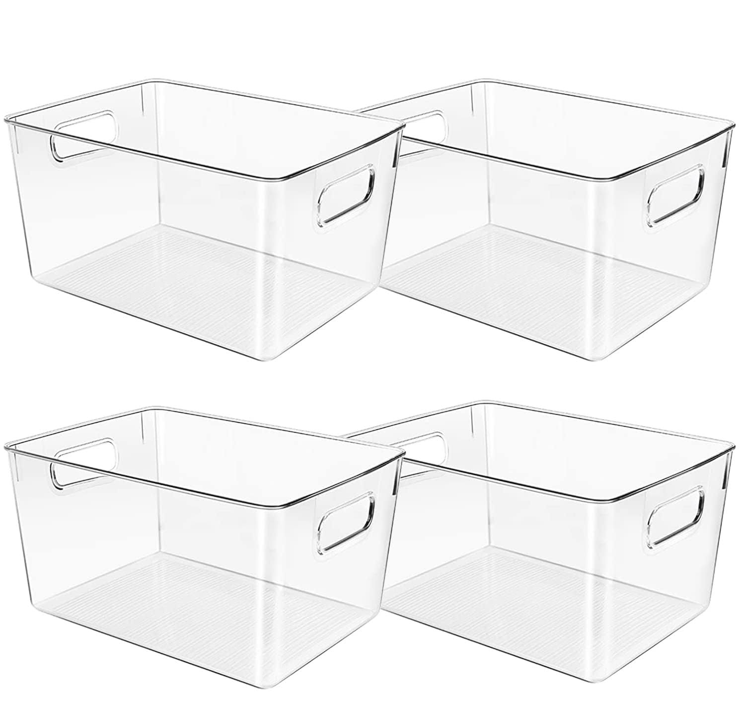 Control Kitchen Clear Plastic Storage Bins, Perfect for Kitchen Organization or Pantry Organization and Storage, Fridge Organizer, Clear Storage Containers for Main image