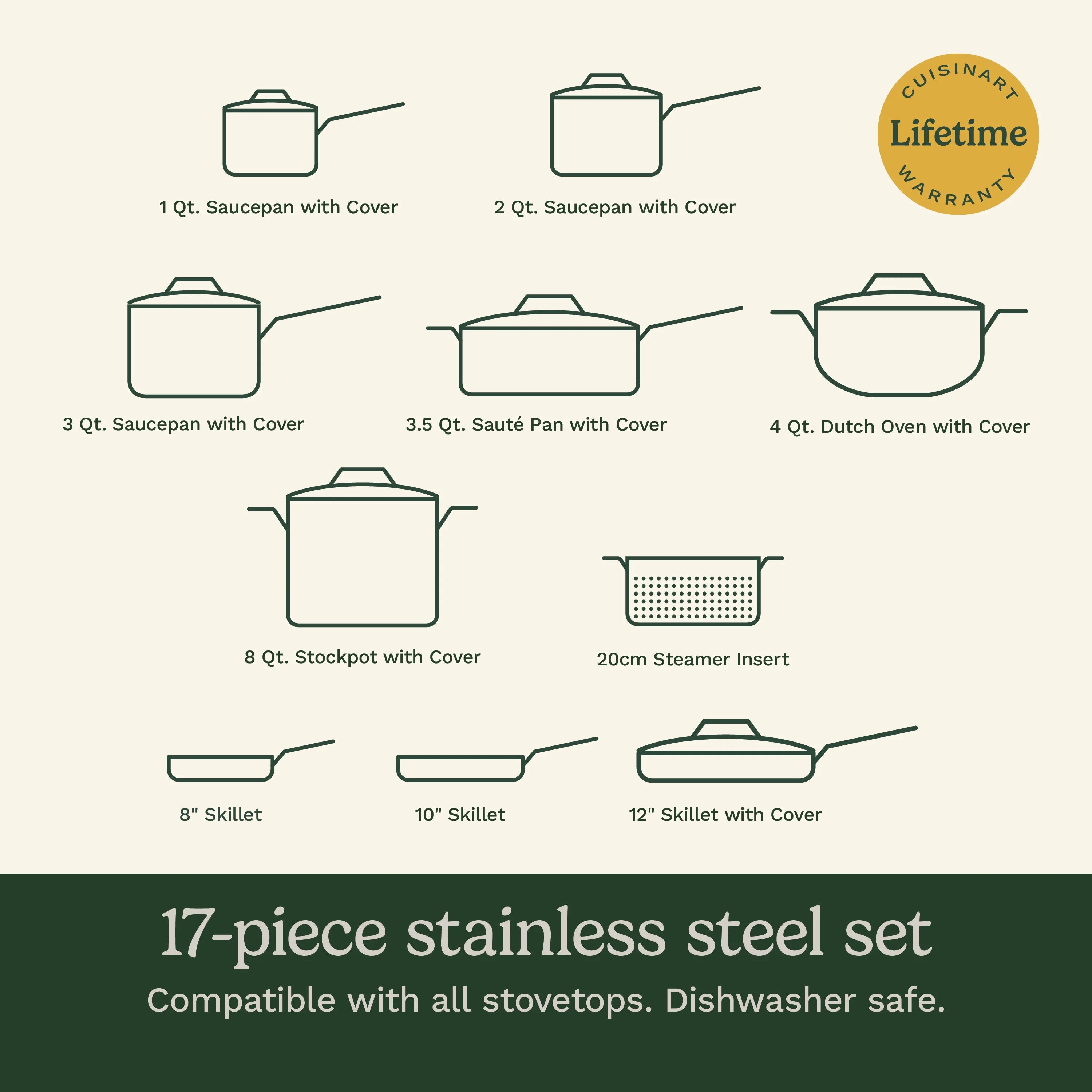 Cuisinart Chefs Classic 17 - Piece Stainless Steel Cookware Set