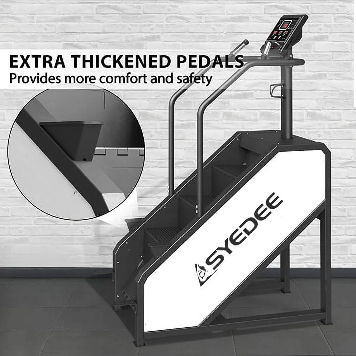 Stairmaster, Syedee Stair Stepper with LED Screen, Stepmill Exercise Machine with 12 Workout Programs, 441 lb Step Machine, 24 - 164 Steps/Minute(White)