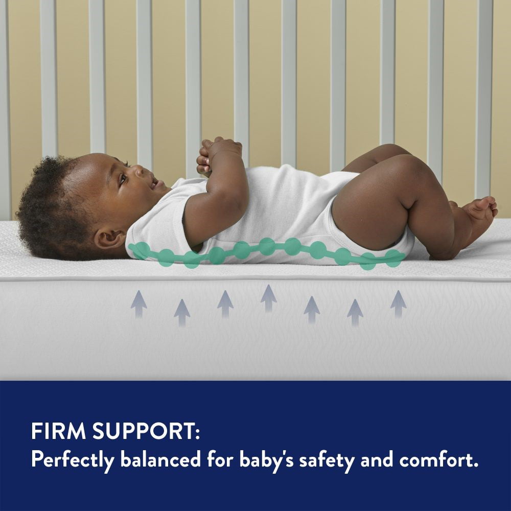 Pediatric 800 Extra Firm Ultra Deluxe. 80 Coil Crib and Toddler Mattress. White Secondary image