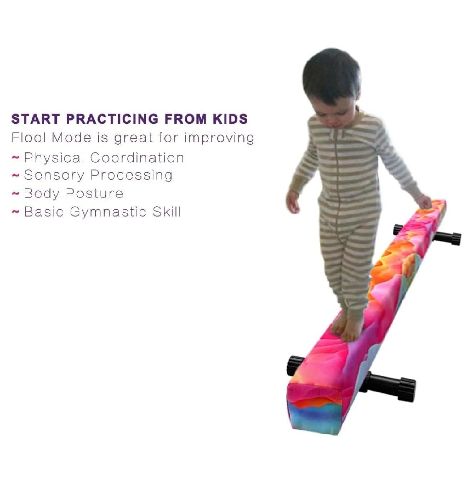 8FT Adjustable&Foldable Gymnastics Balance Beam, Home Gym Equipment, Easy Assembling and Storage, No Tool Require, for Kids Children Girls Training