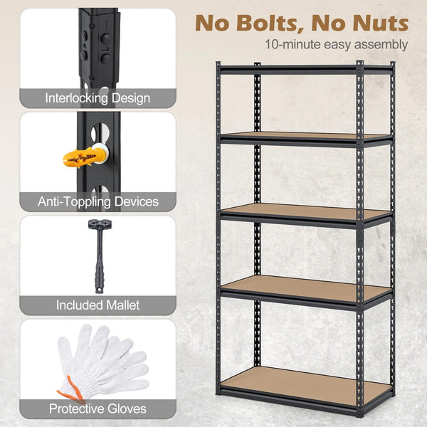 Giantex Multi-Use Storage Shelf for Warehouse Pantry Kitchen (36" W x 18" D x 72" H)
