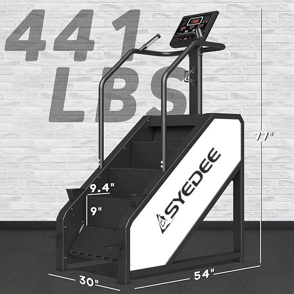 Stairmaster, Syedee Stair Stepper with LED Screen, Stepmill Exercise Machine with 12 Workout Programs, 441 lb Step Machine, 24 - 164 Steps/Minute(White)