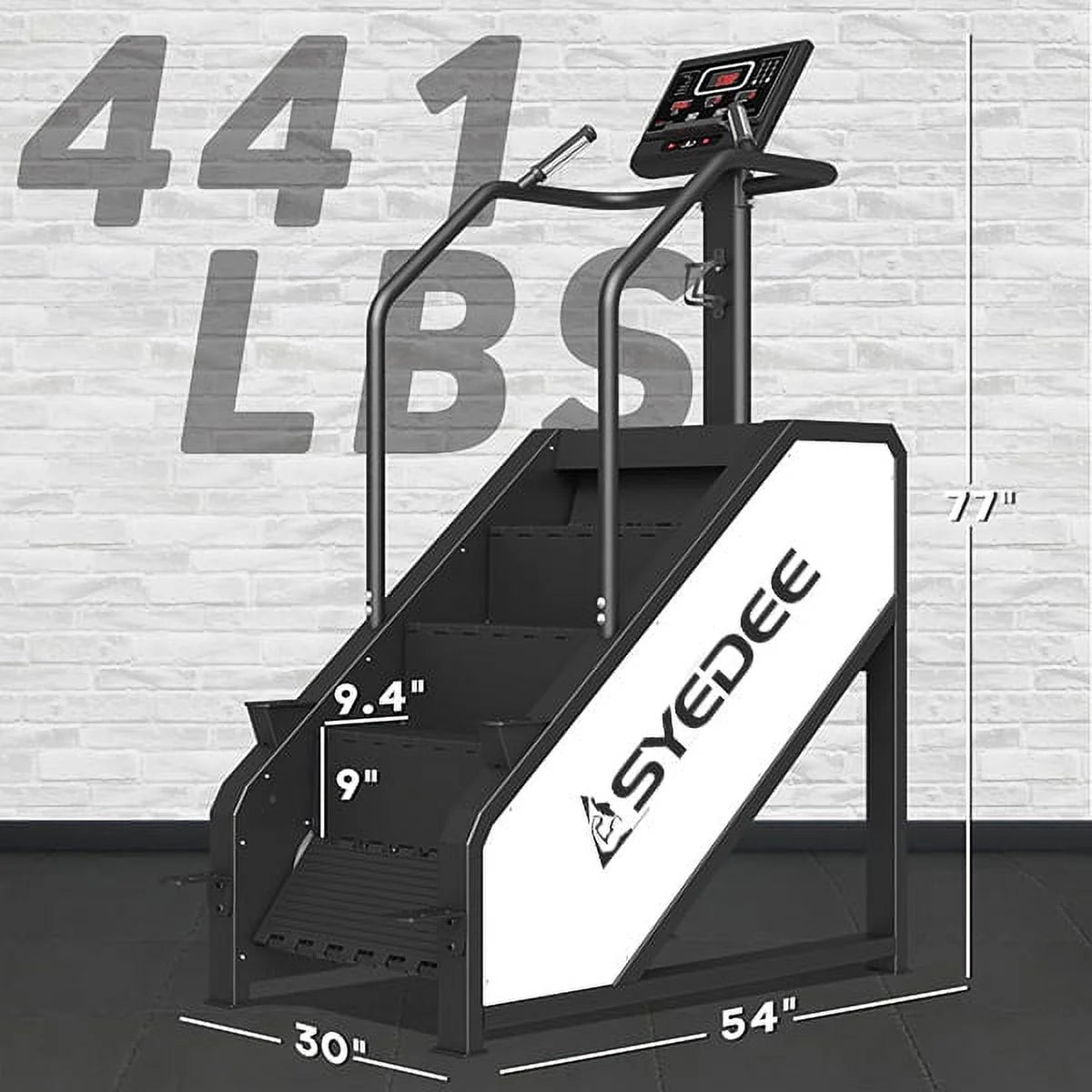 Stairmaster, Syedee Stair Stepper with LED Screen, Stepmill Exercise Machine with 12 Workout Programs, 441 lb Step Machine, 24 - 164 Steps/Minute(White)