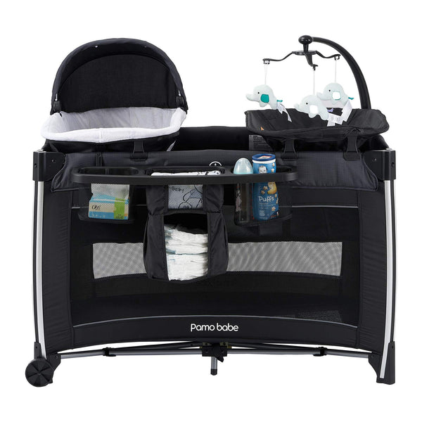 Pamo Babe 4 in 1 Portable Baby Crib Deluxe Nursery Center
