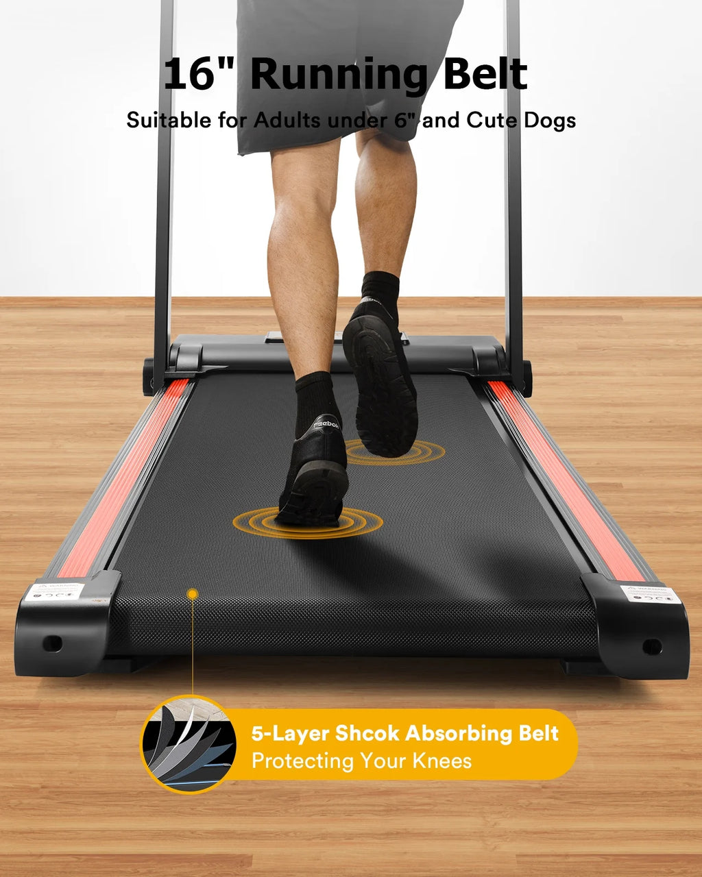 UREVO Folding Treadmill, 2.25HP Portable Mini Treadmills for Home Office, Compact Threadmill with 12 HIIT Modes, LCD Display, 265 lb Capacity