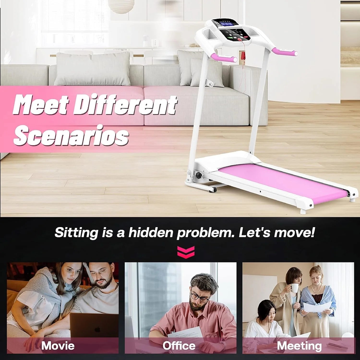 Clearance! Folding Treadmill 2.5HP Superfit Electric Treadmill with MP3 Speake LED Display Running Walking Jogging for Home Office