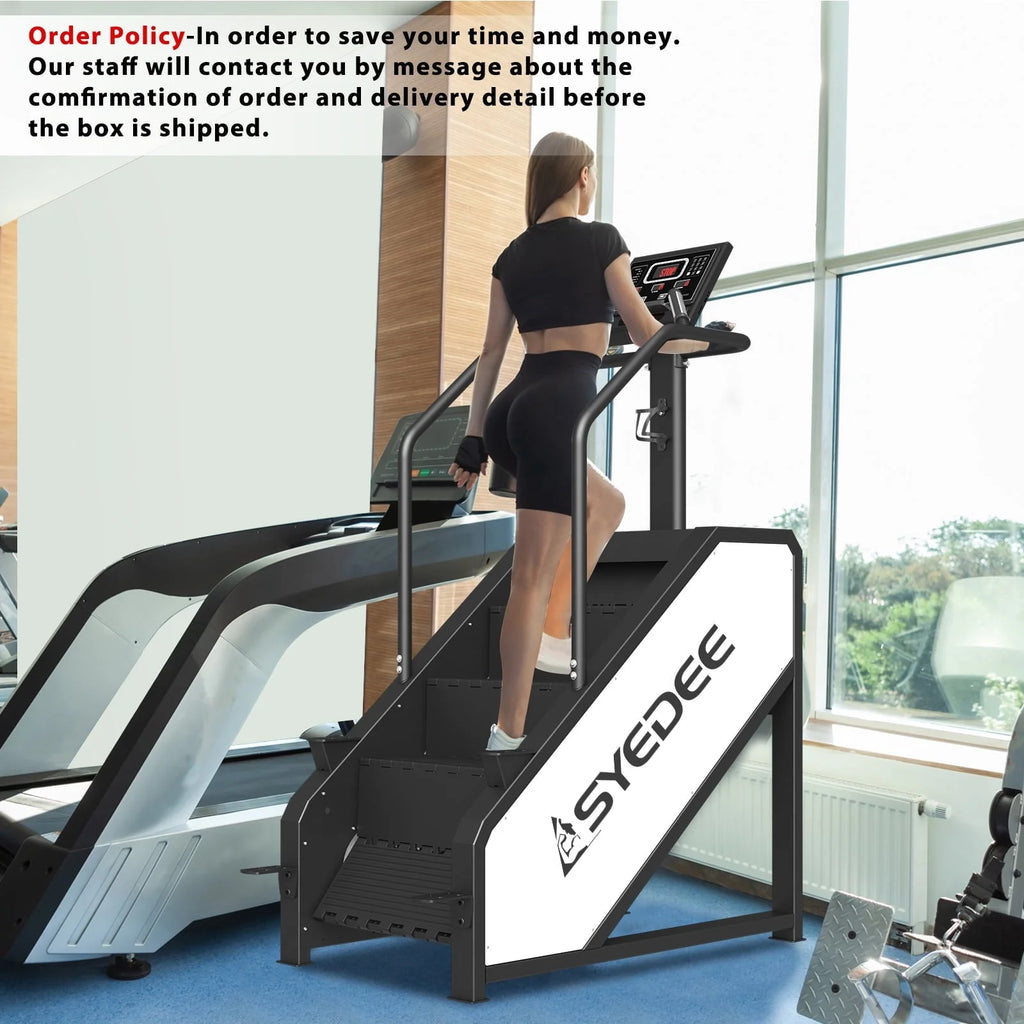 Stairmaster, Syedee Stair Stepper with LED Screen, Stepmill Exercise Machine with 12 Workout Programs, 441 lb Step Machine, 24 - 164 Steps/Minute(White)