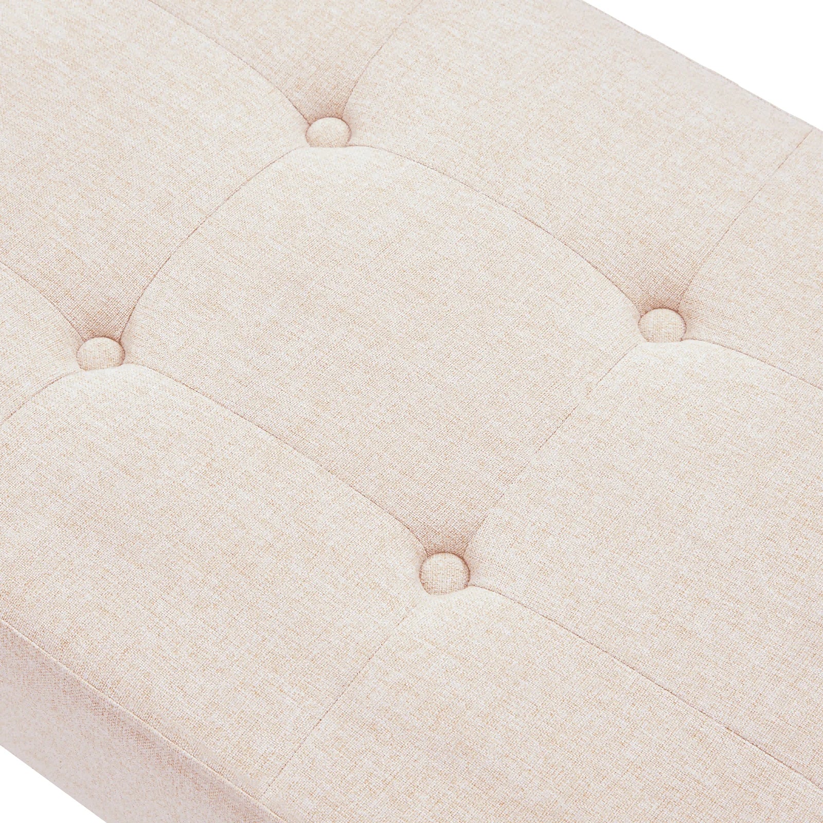 HUIMO Bedroom Bench, 35" Upholstered Entryway Bench & Dining Bench, Tufted Fabric End of Bed Bench for Bedroom Living Room Hallway, Beige