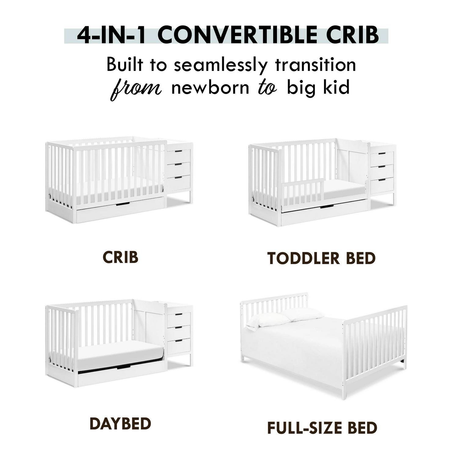 Carter - S by Davinci Colby 4 - in - 1 Convertible Crib & Changer Combo in White
