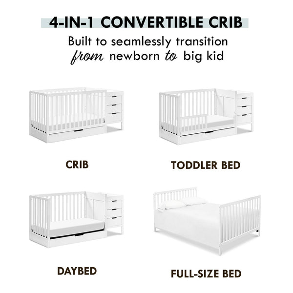Carter - S by Davinci Colby 4 - in - 1 Convertible Crib & Changer Combo in White
